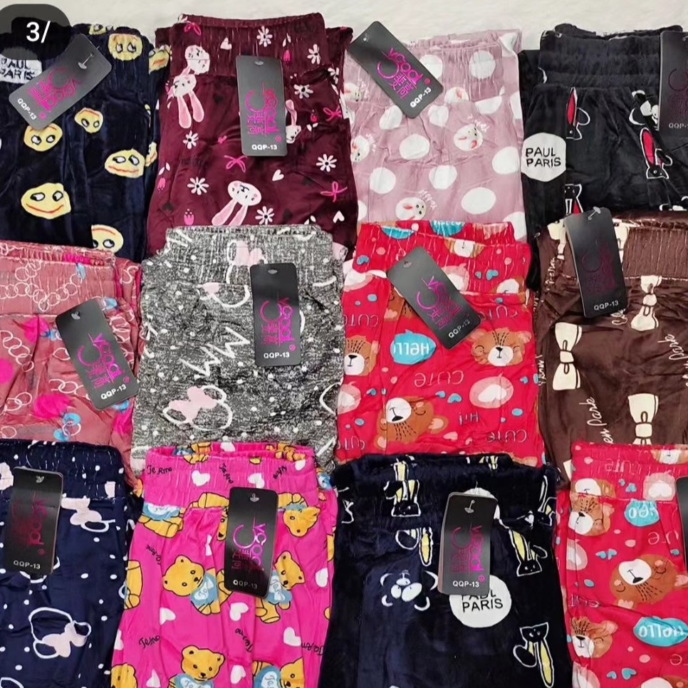 شلوار مخمل طرح دار