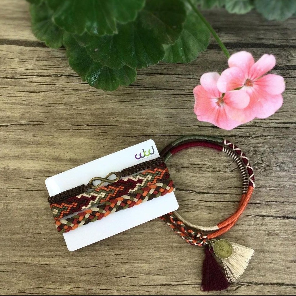 دستبند دوستی 3تایی و پابند دودورپیچ 