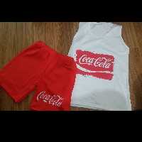 ست تاپ و شورتک طرح کوکاکولا