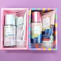 ست هدیه پک هدیه کادویی بادی اسپلش لوسیون آبرسان دوعددی خانم ها آقایان