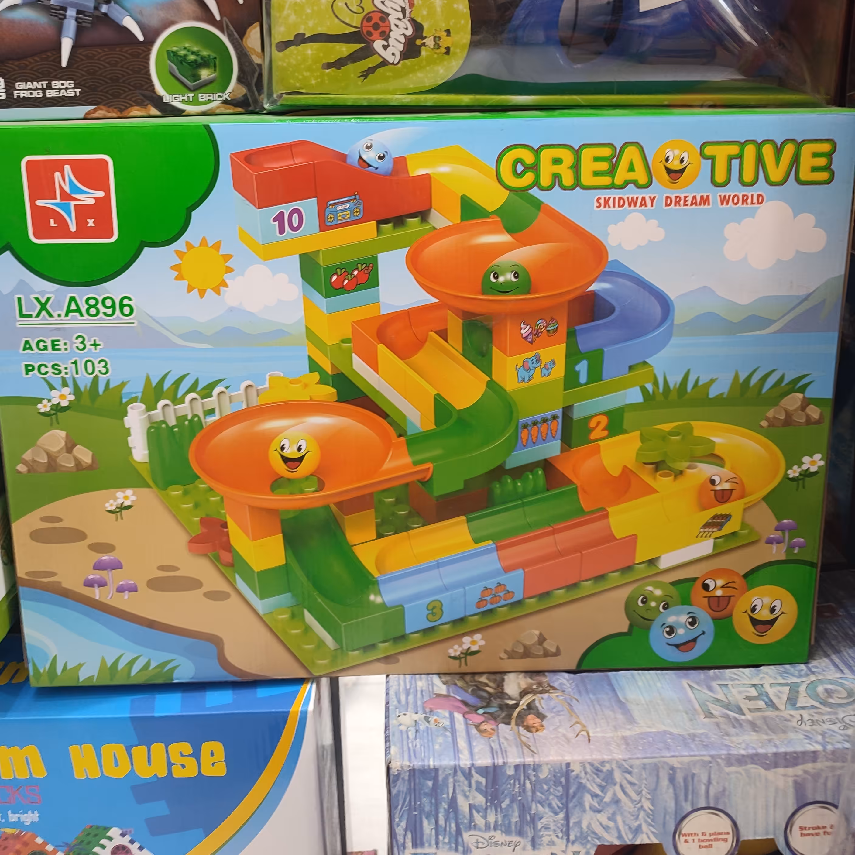 لگو بازی توپ و سرسره مدل خارجی با تبلیغات ماهواره ای 103 قطعه رده سنی بالای سه سال کیفیت اصلی 