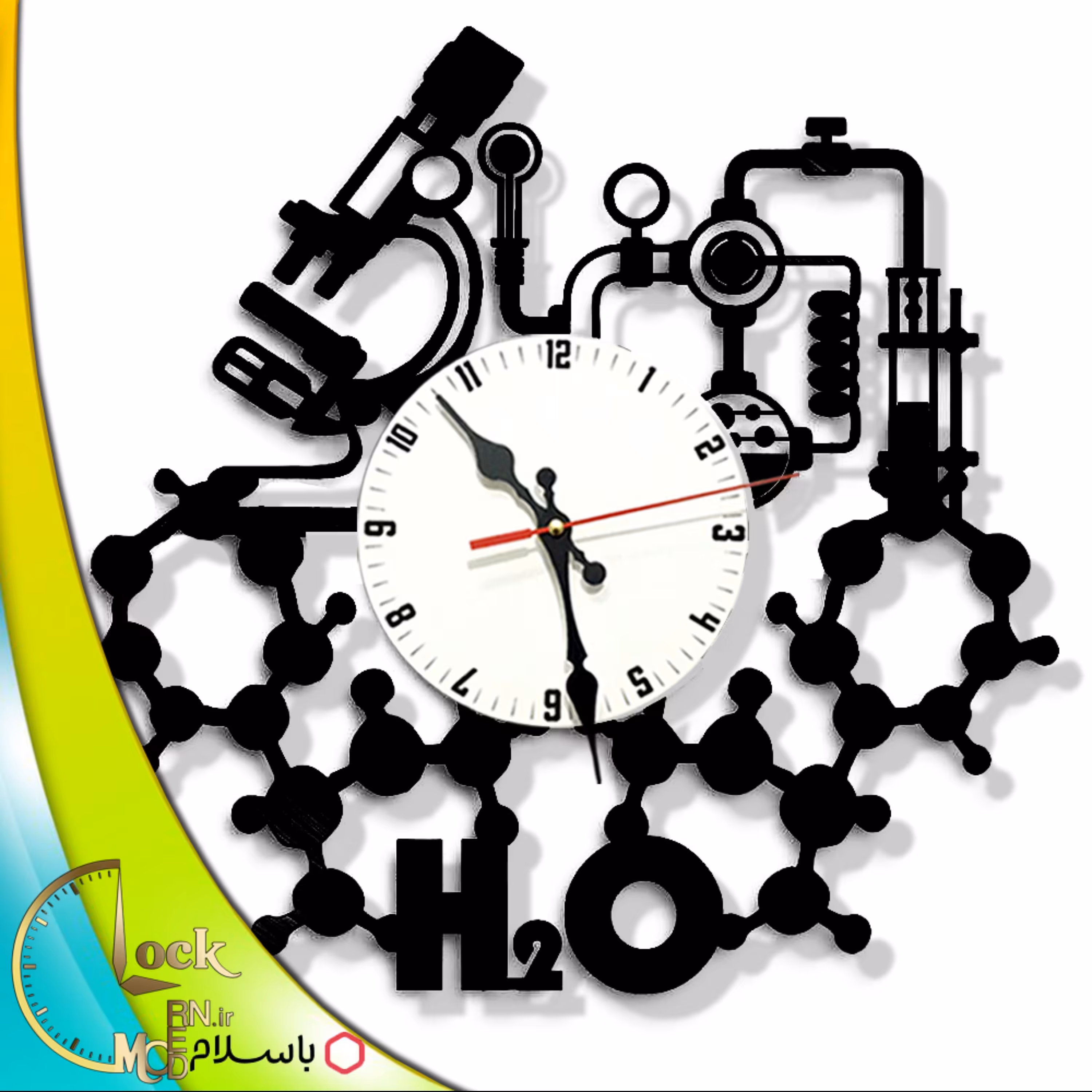 ساعت دیواری طرح آزمایشگاه کد 487 (پس کرایه)