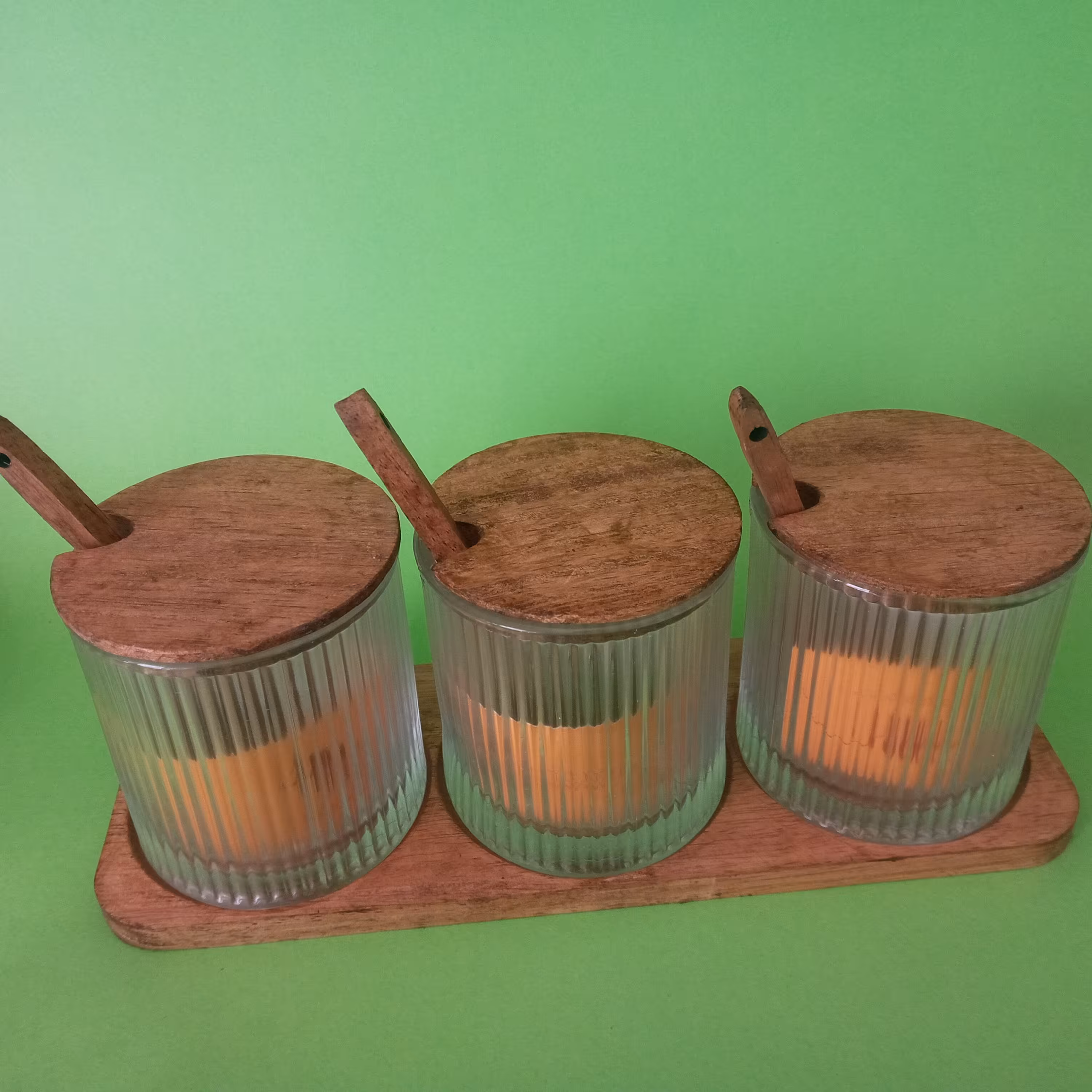 جا ادویجات سه مخزنه چوب و بلور 