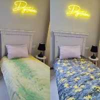 لحاف یک نفره طرح زرد و پترن