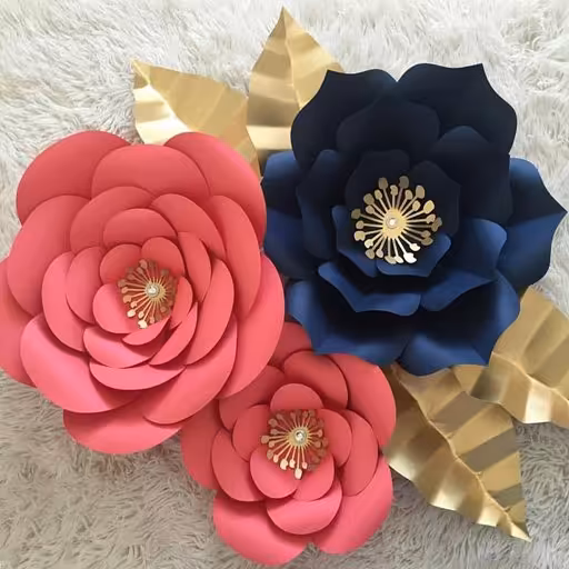 گل کاغذی | گل مقوایی 3 تایی دکوراتیو باکیفیت در رنگ و مدل های متنوع