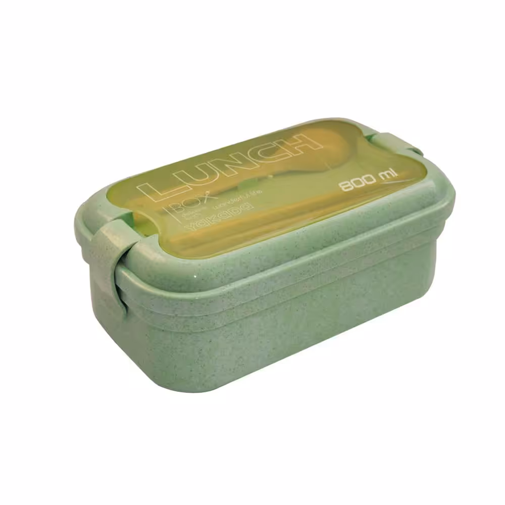 ظرف غذای بامبو لانچ باکس Lunch Box با قاشق و چنگال 800 میلی لیتر
