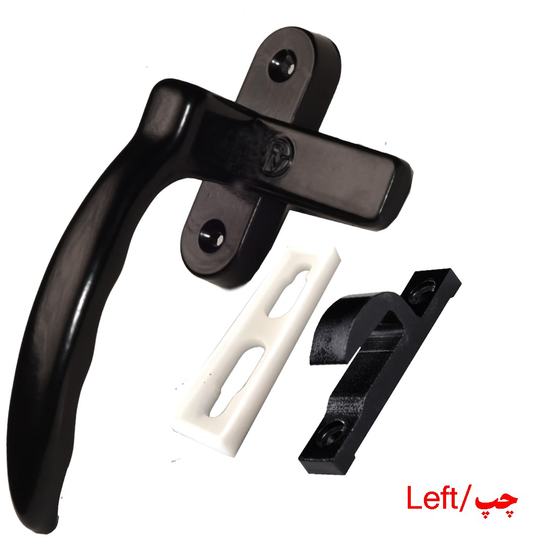 دستگیره در و پنجره آلومینیومی مشکی چپ فراویز مدل دلفین D1
