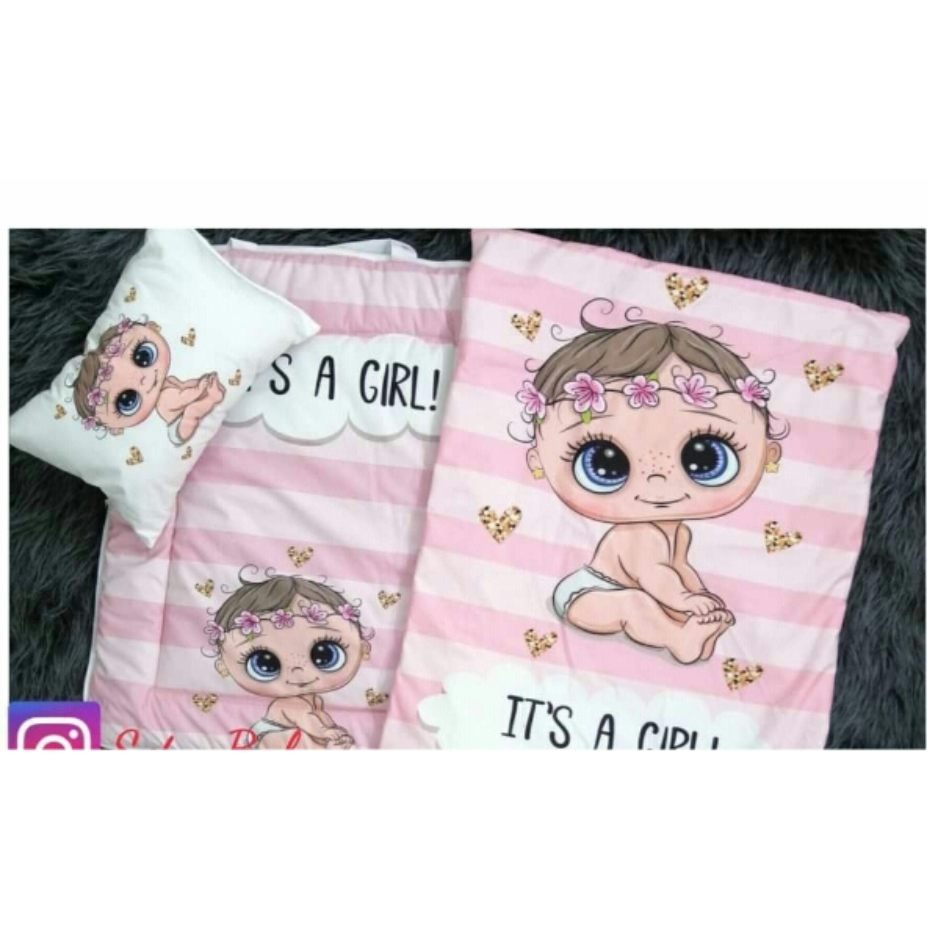 سرویس خواب مسافرتی طرح بیبی دختر رنگ صورتی