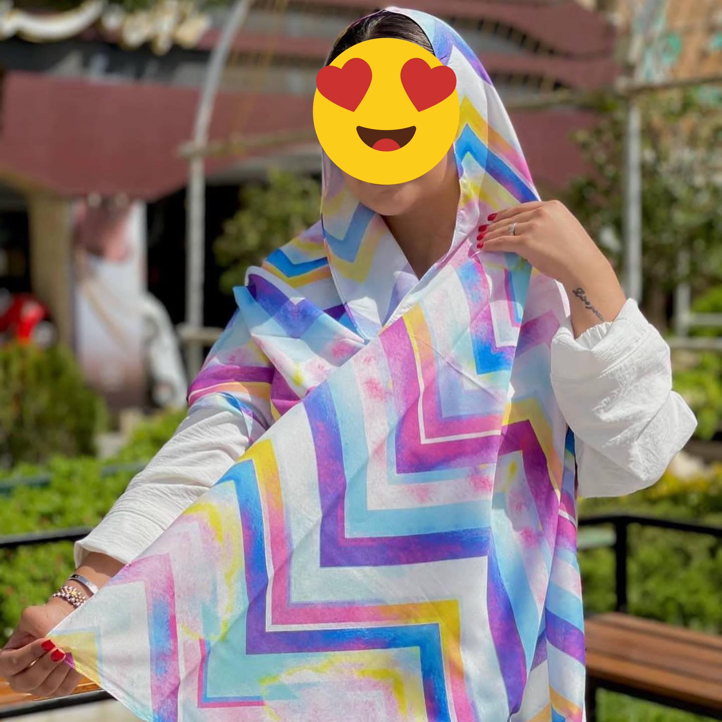 شال نخی طرح رنگی رنگی (ارسال رایگان)