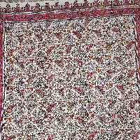 سفره ورومیزی قلمکاری سنتی صورتی گل سلسله