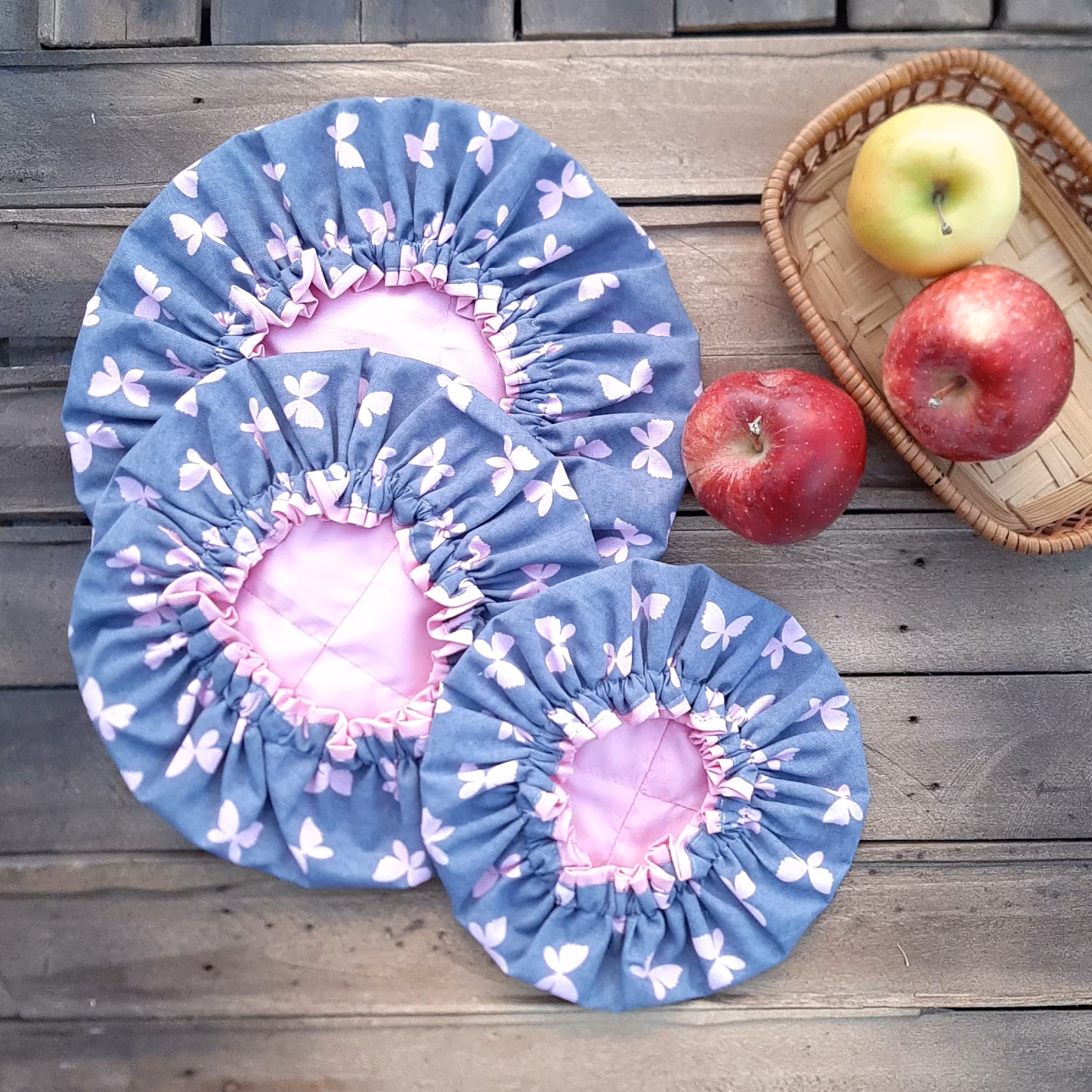 دمکنی قابلمه طوسی پروانه ای با صورتی ساده