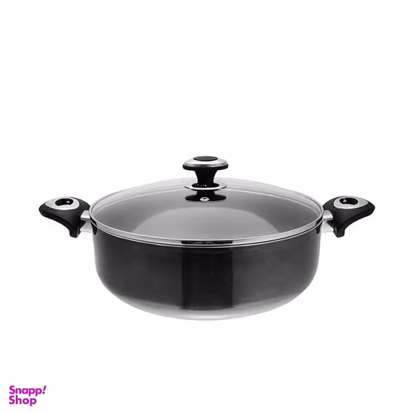 قابلمه کوتاه گرانیتا زرساب با در شیشه ای مدل GT-428KG سایز 28