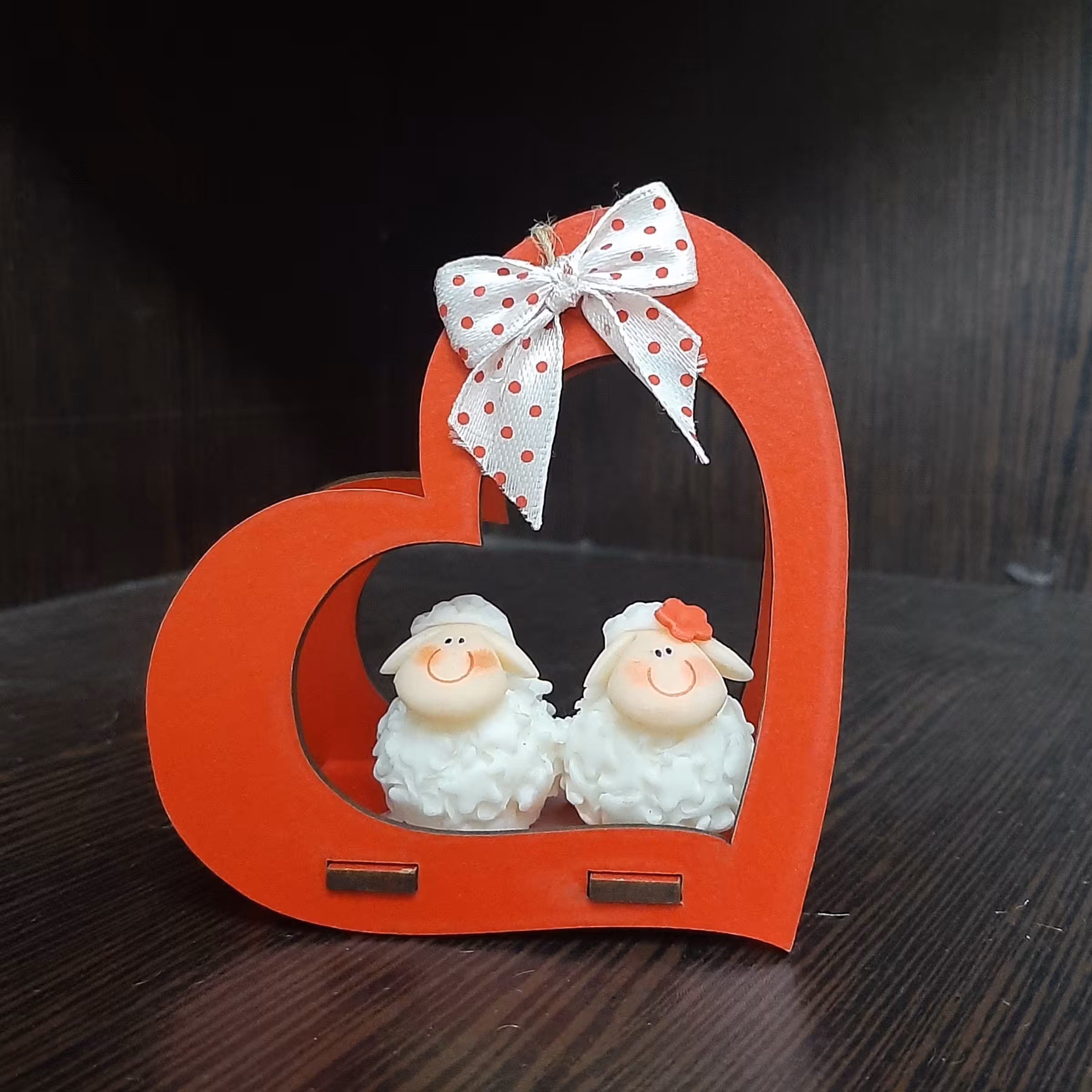 قلب  چوبی تو خالی دو بره ولنی 