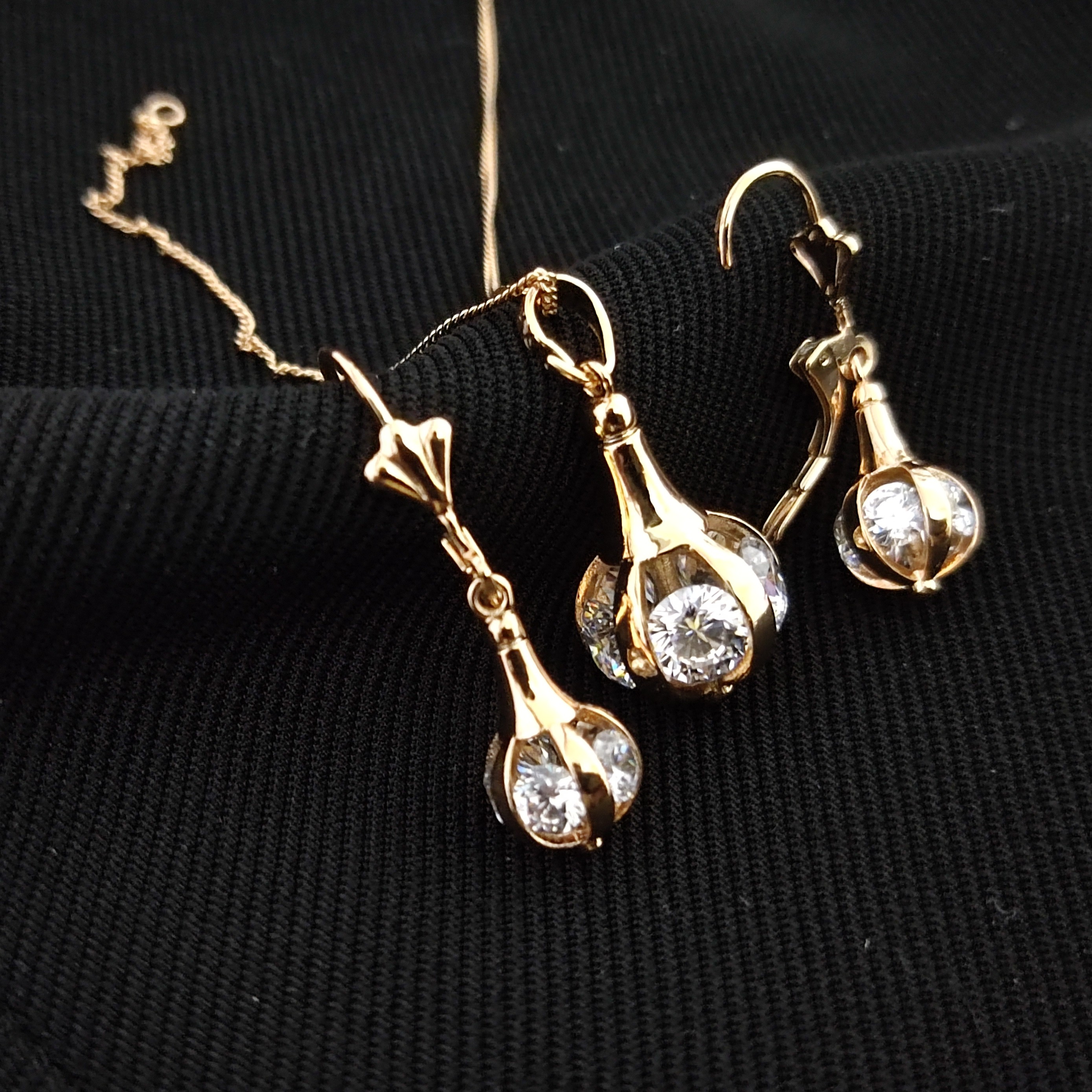 نیم ست ژوپینگ فانوسی گوشواره آویز 