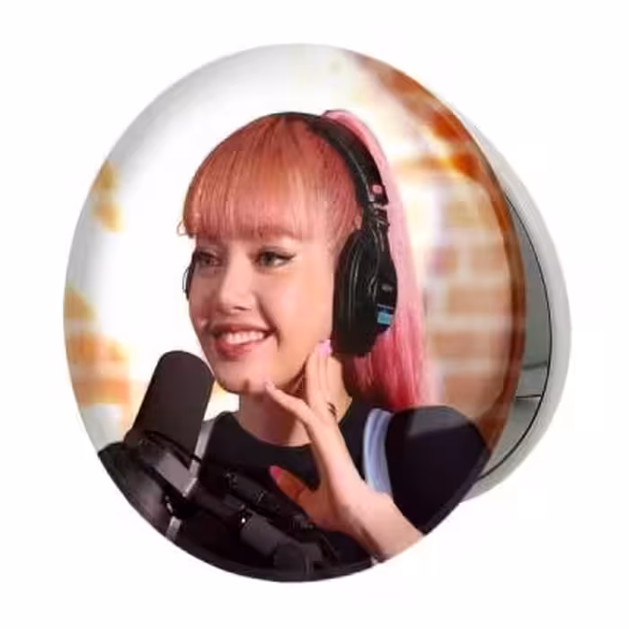 آینه جیبی خندالو طرح لیسا بلک پینک Black Pink مدل تاشو کد 14354