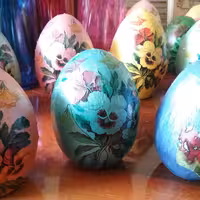 تخم مرغ سفالی رنگ شده بزرگ