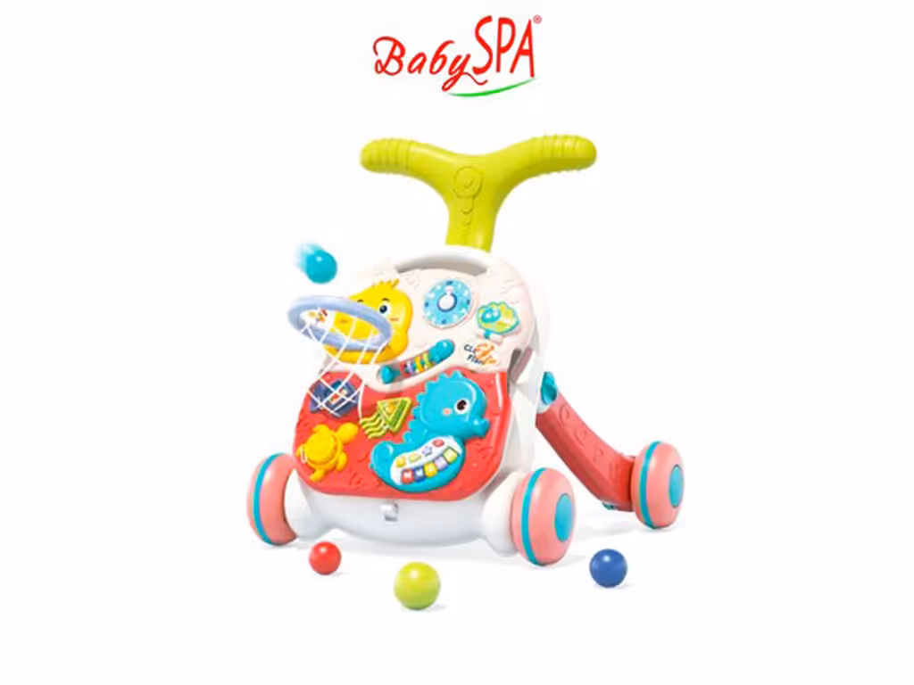 واکر موزیکال و میز بازی 3 کاره کودک اسباب بازی دارای پیانو طرح حیوانات