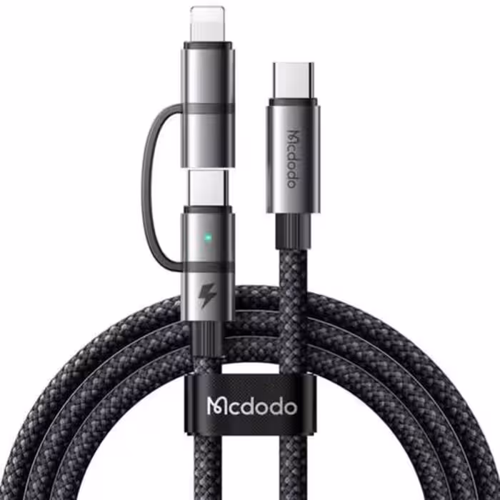 کابل شارژ و انتقال تصویر 100واتی تایپ سی به لایتنینگ تایپ سی مک دودو مدل MCDODO CA-0450