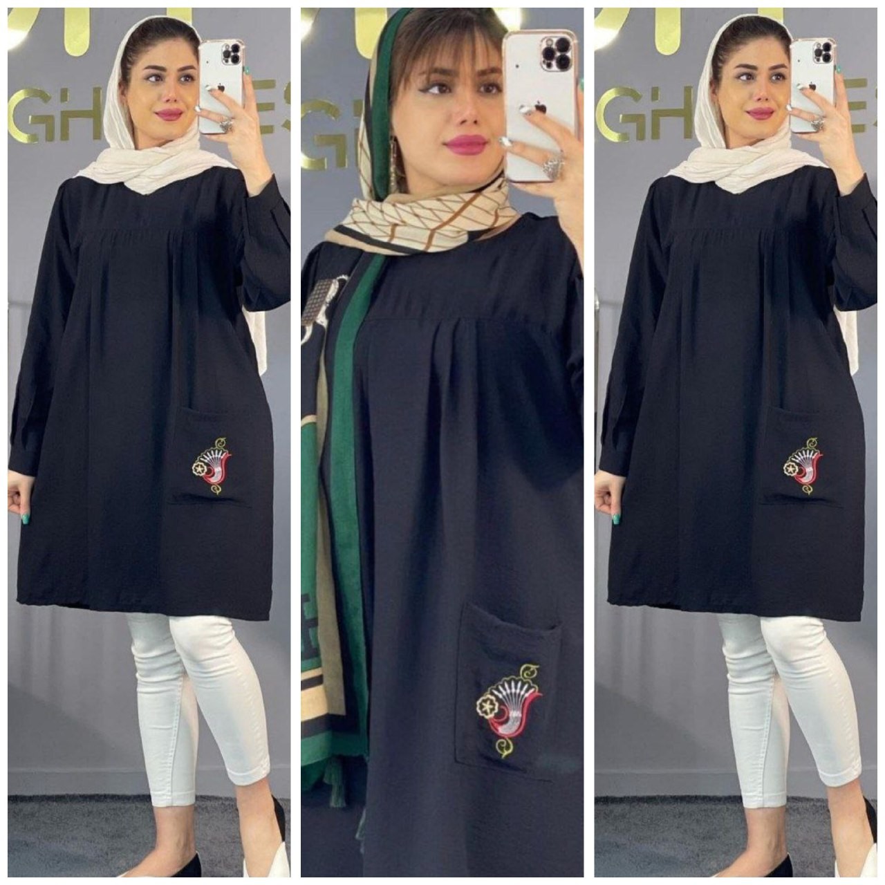 مانتو مدل سابرینا کتان کش مشکی ویژه محرم