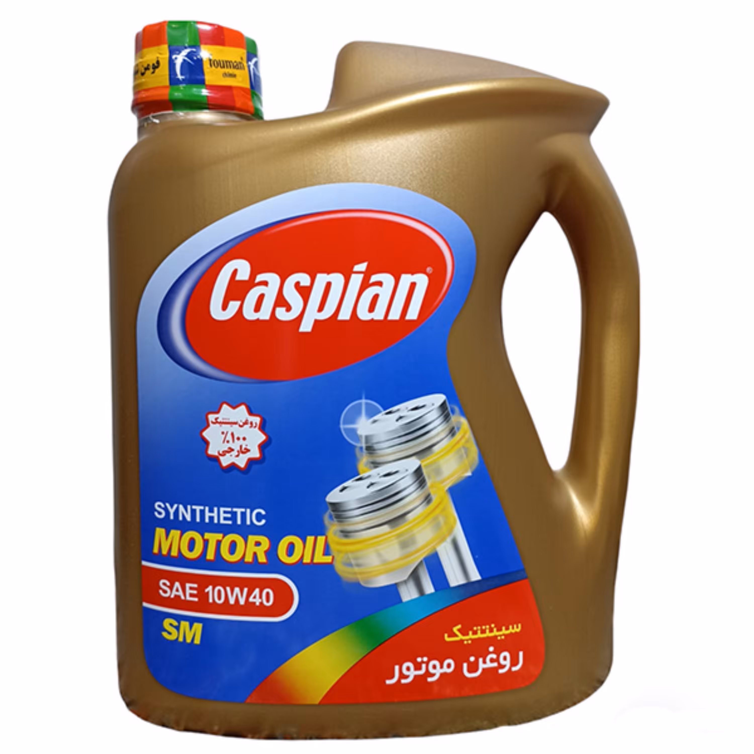 روغن موتور خودرو کاسپین مدل سینتتیک کد SM SAE 10W40 حجم 4000 میلی لیتر 