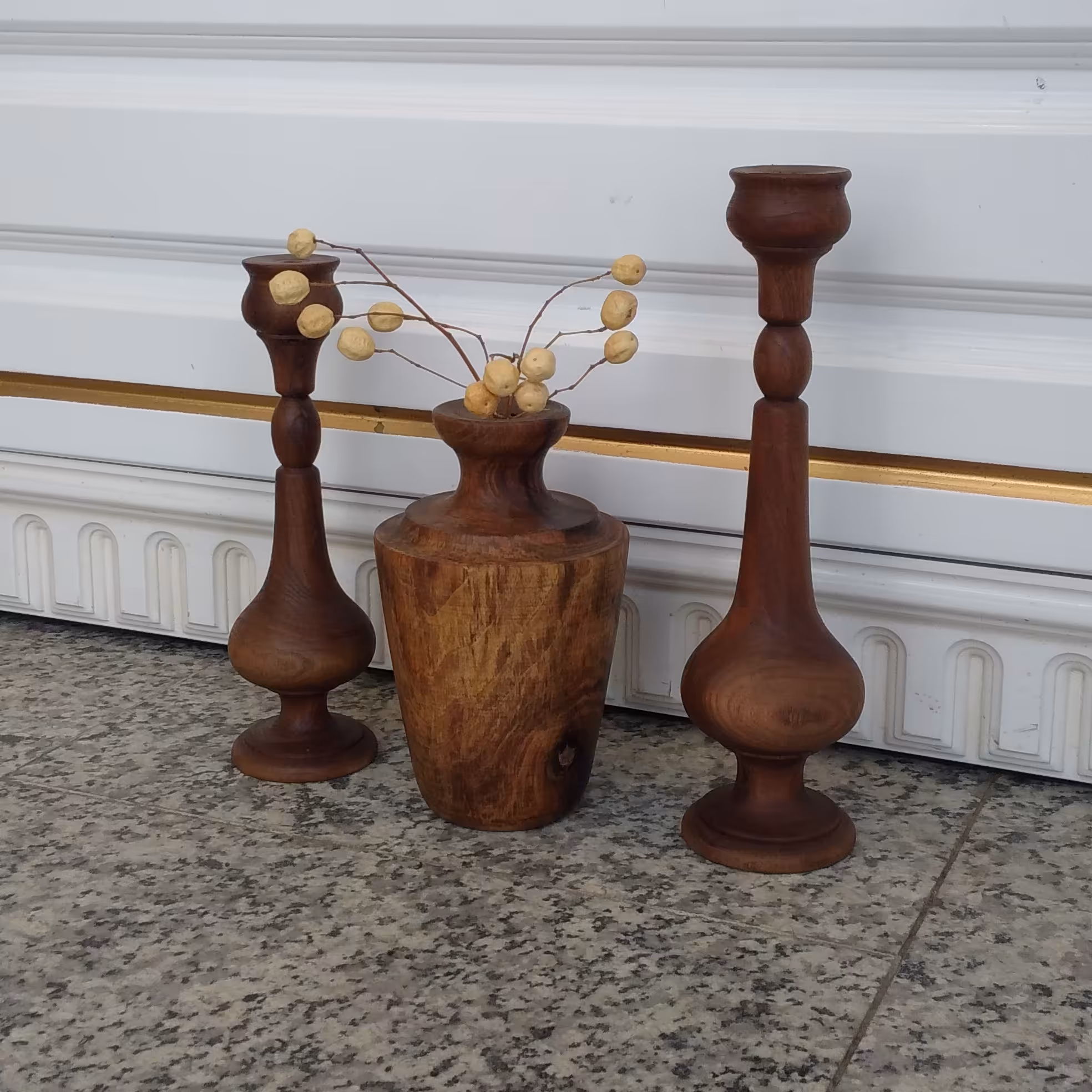 ست شمعدان وگلدان