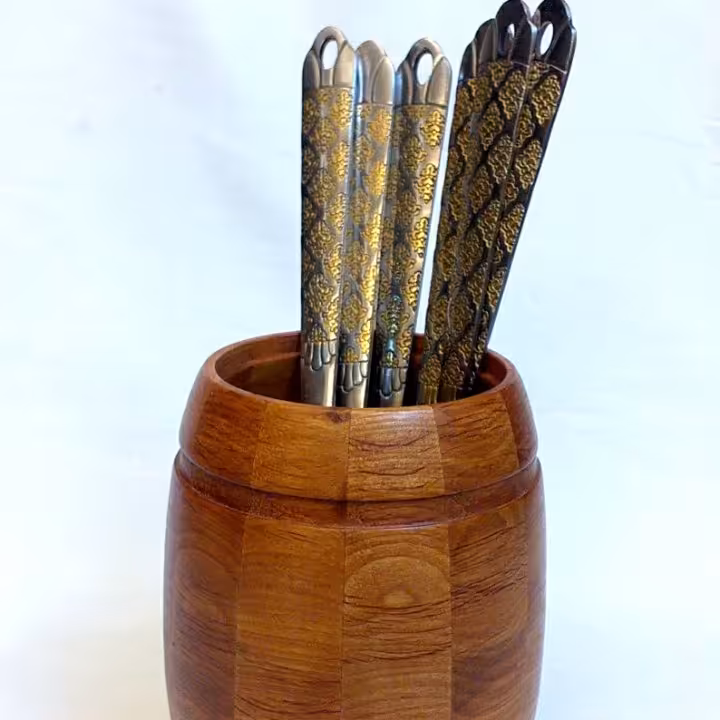 جا قاشق چنگالی چوبی(طرح بشکه)