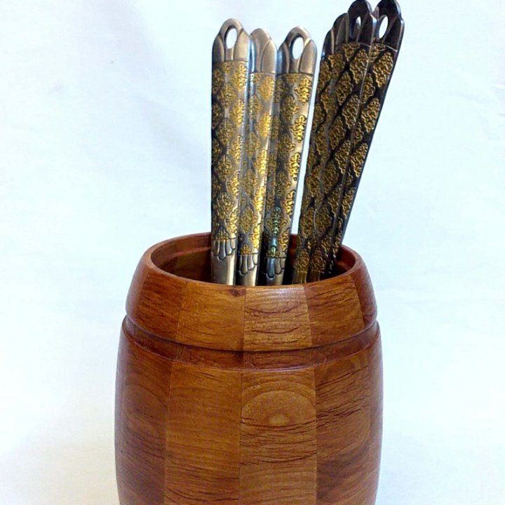 جا قاشق چنگالی چوبی(طرح بشکه)