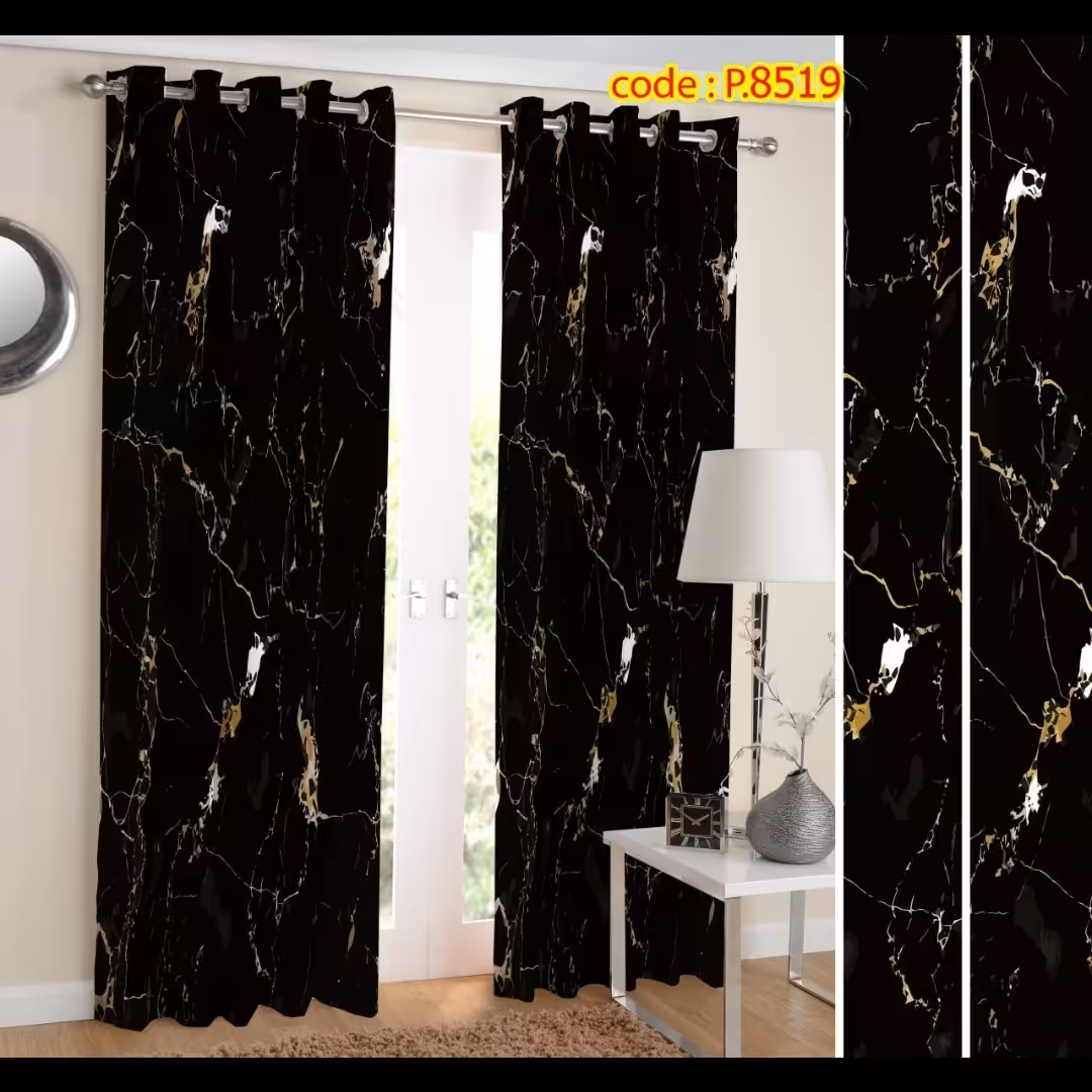 پرده پذیرایی دو قواره طرح سنگ ماربل کد P8519