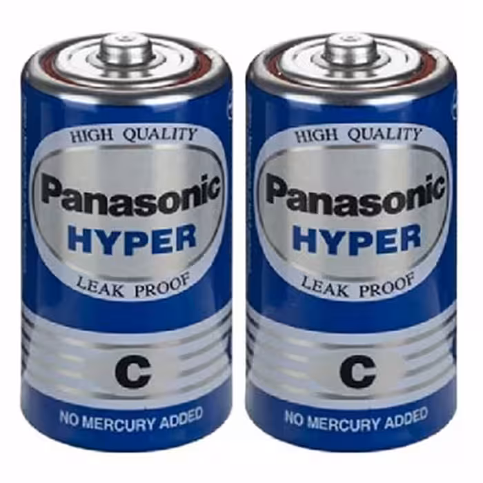 خرید باتری متوسط پاناسونیک بسته دو عددی مدل Panasonic Hyper C 1.5 V