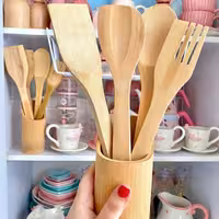 ست کفگیر و ملاقه بامبو