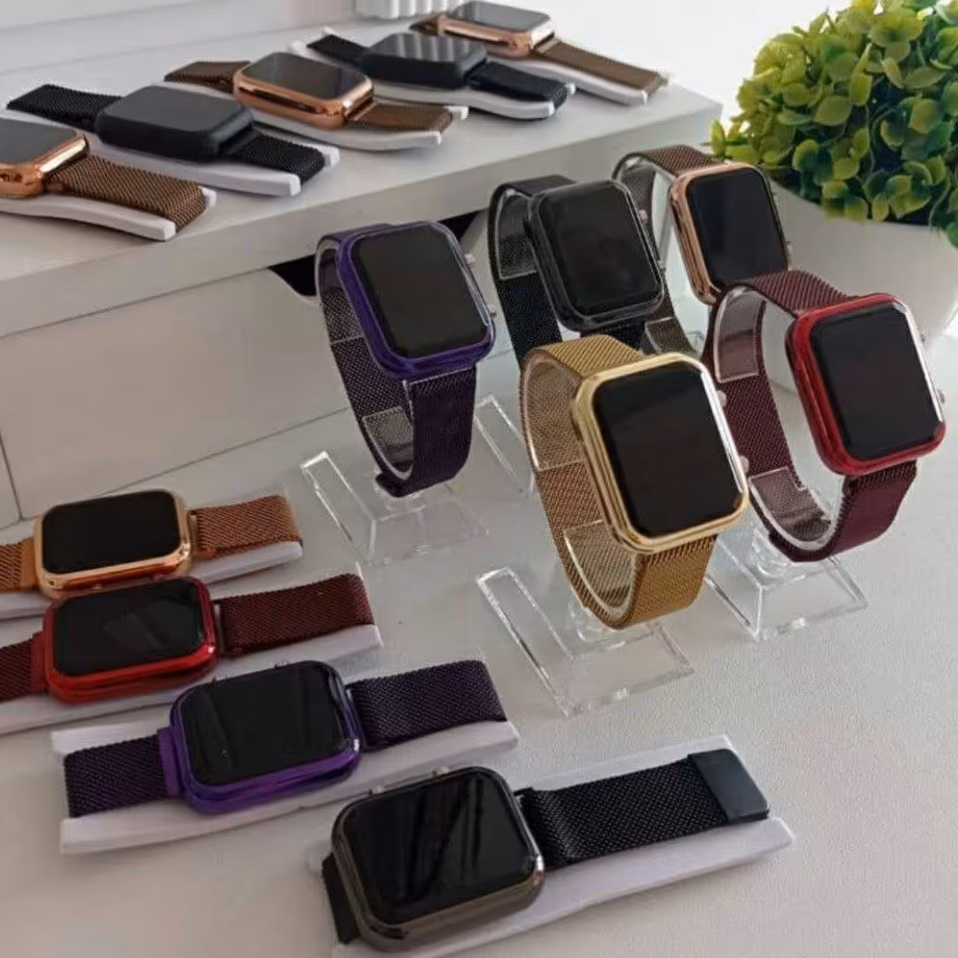 ساعت ال ای دی بند حصیری قفل مگنتی کیفیت عالی در رنگبندی زیبا