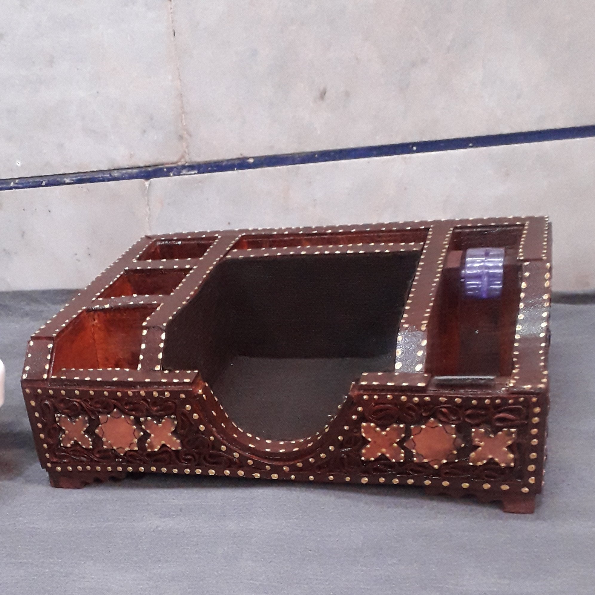 جا چسبی رومیزی اداری معرق کاری شده جا خودکار و کاغذ یادداشت