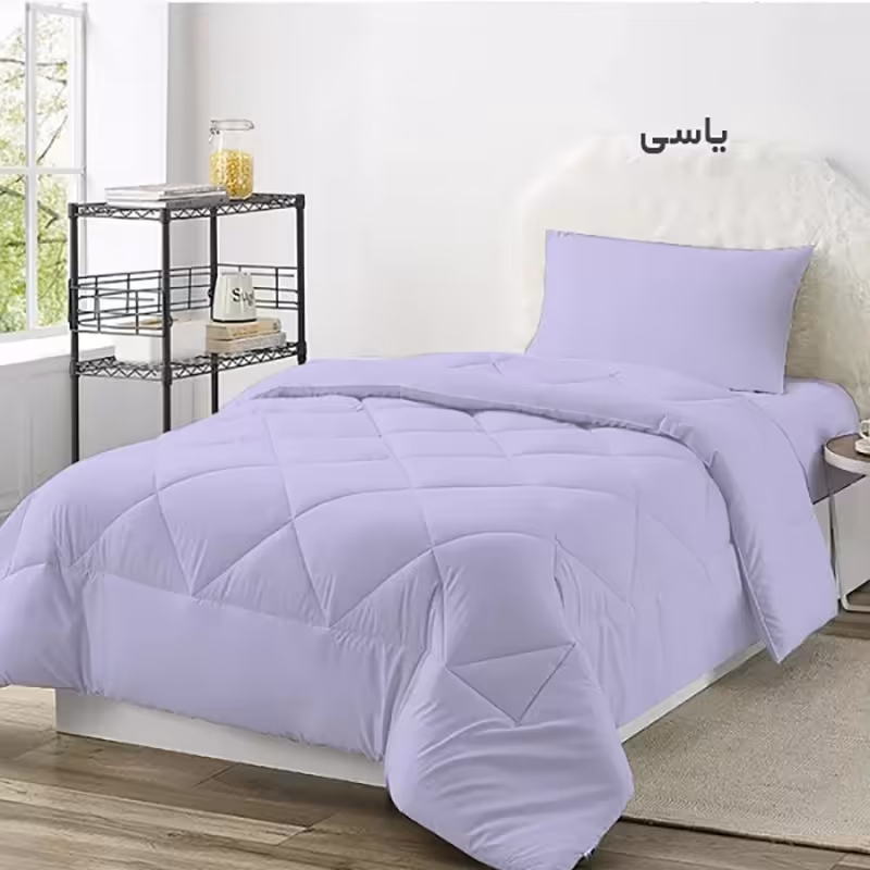 سرویس روتختی چیداری مدل تک رنگ یک نفره سه تکه رنگ یاسی عرض 90