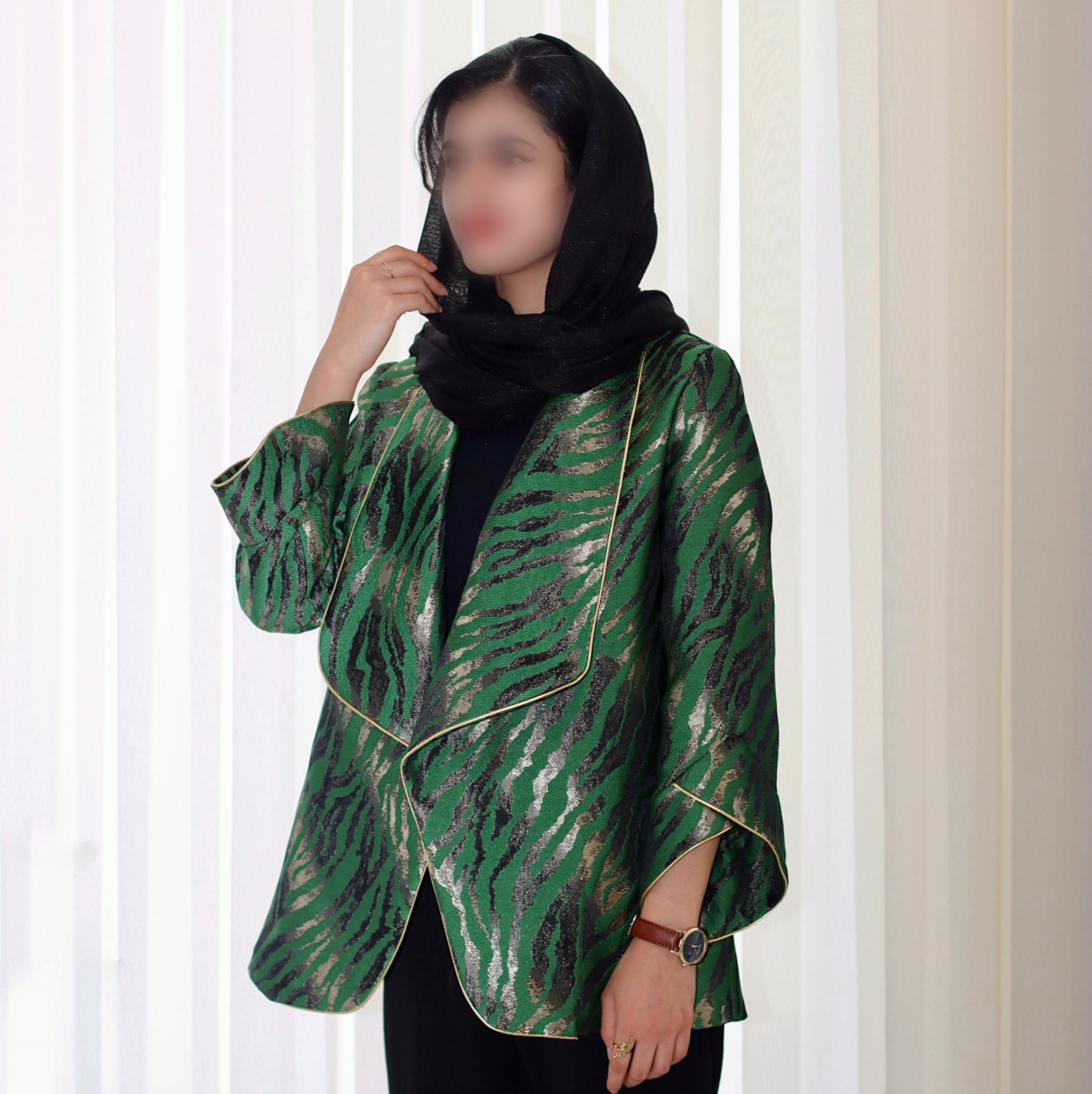 کت ژاکارد فری سایز مغزی دوزی شده