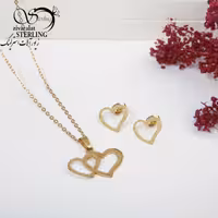 نیمست طرح طلا و طرح قلب رنگ ثابت ضدحساسیت کد5014