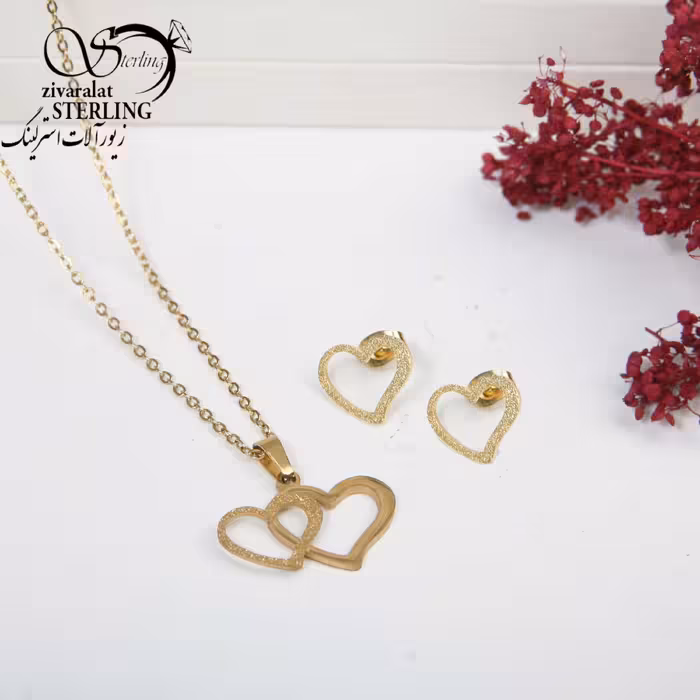 نیمست طرح طلا و طرح قلب رنگ ثابت ضدحساسیت کد5014