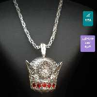 پلاک گردنی نقره مردانه کد 338 وزن 27 گرم ابعاد 4 در 5 سانتیمتر  عیار 925 پشت و رو دارای 6 نگین موزانایت و مخراج یاقوت و 