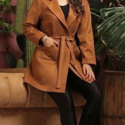مانتو اسپرت زنانه چرم مدل پوست ماری