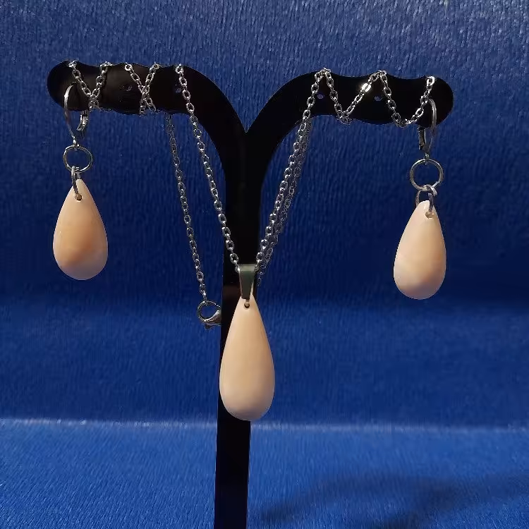 نیم ست سنگ رز کوارتز 