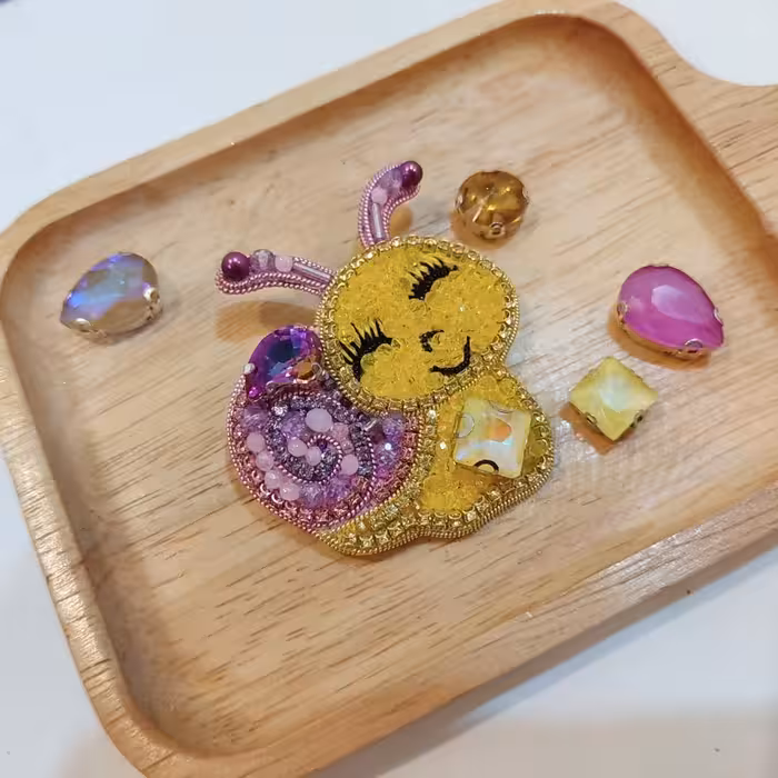 گلسینه حلزون جواهردوزی