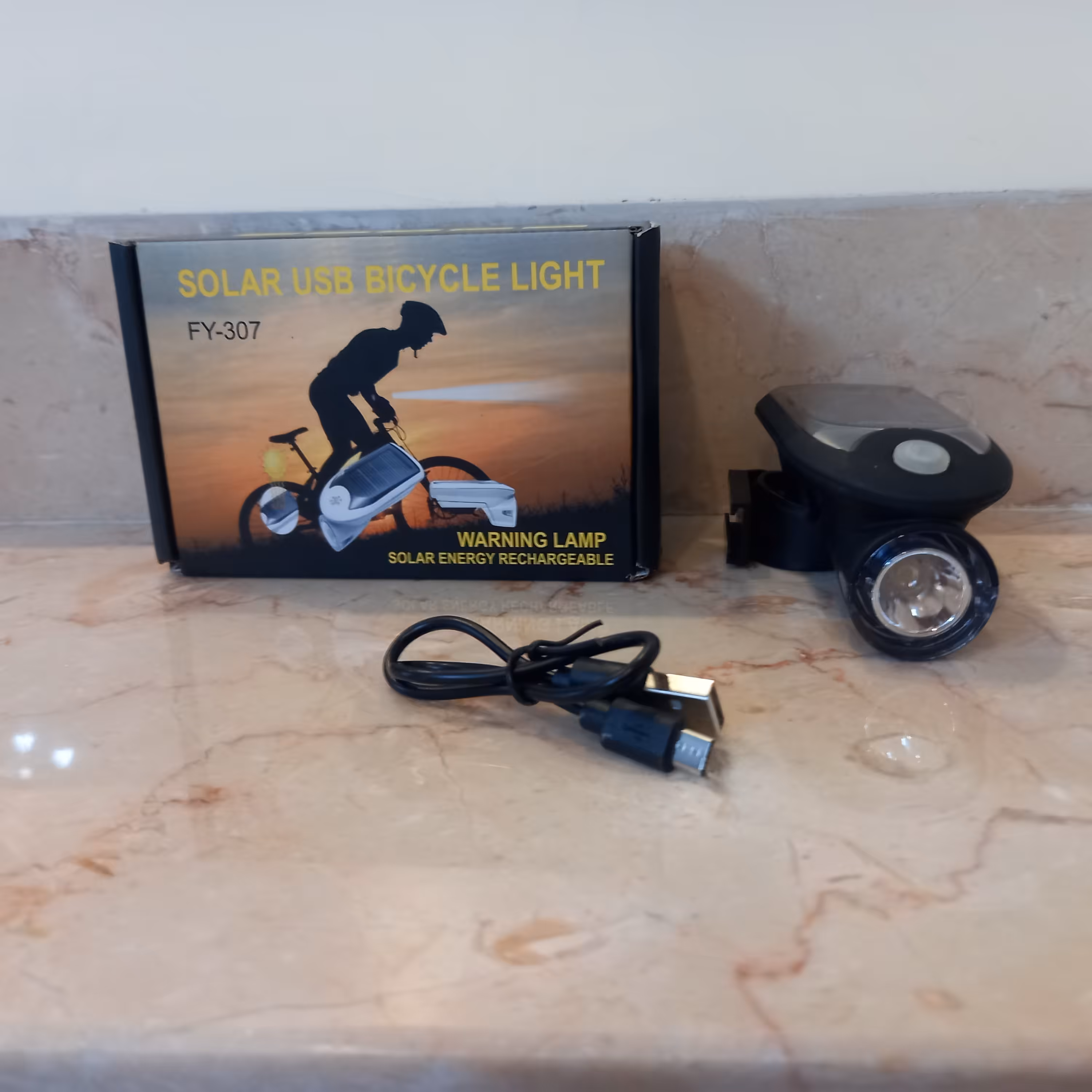 چراغ جلو دوچرخه شارژی خورشیدی