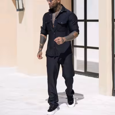 ست مردانه پیراهن و شلوار مراکشی ضخیم