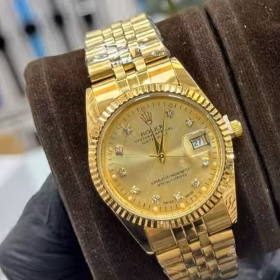 ساعت مردانه رولکس بند طلایی صفحه طلایی