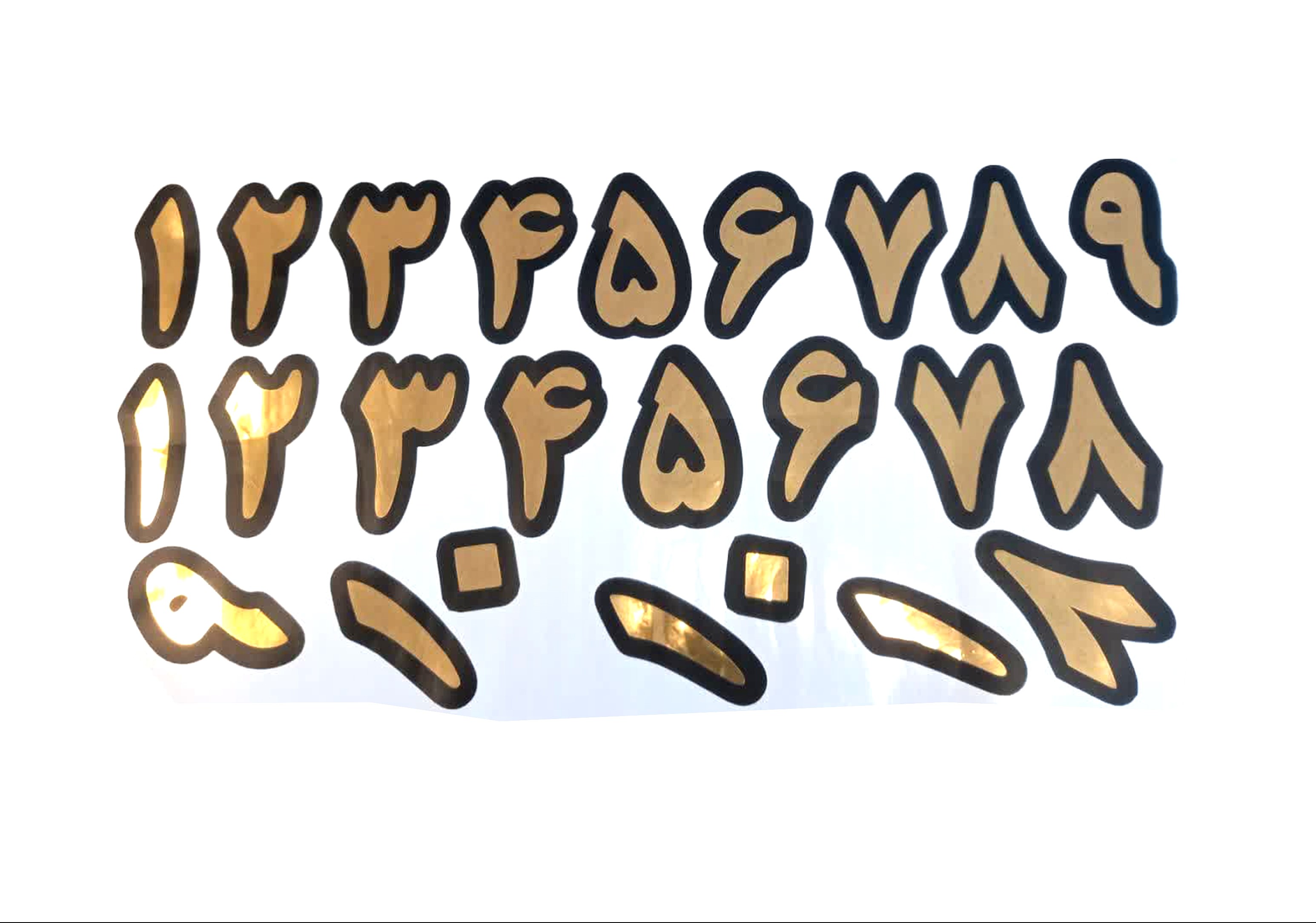 لیبل (برچسب) اعداد طلایی مشکی