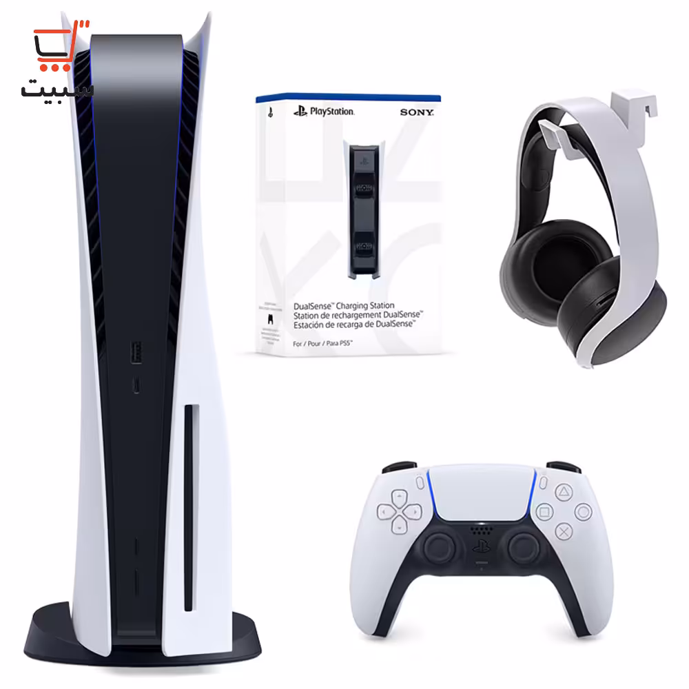 باندل کنسول بازی سونی مدل PlayStation 5 Standard اروپا|پایه شارژر|هدست PS5   گارانتی 18 ماهه!