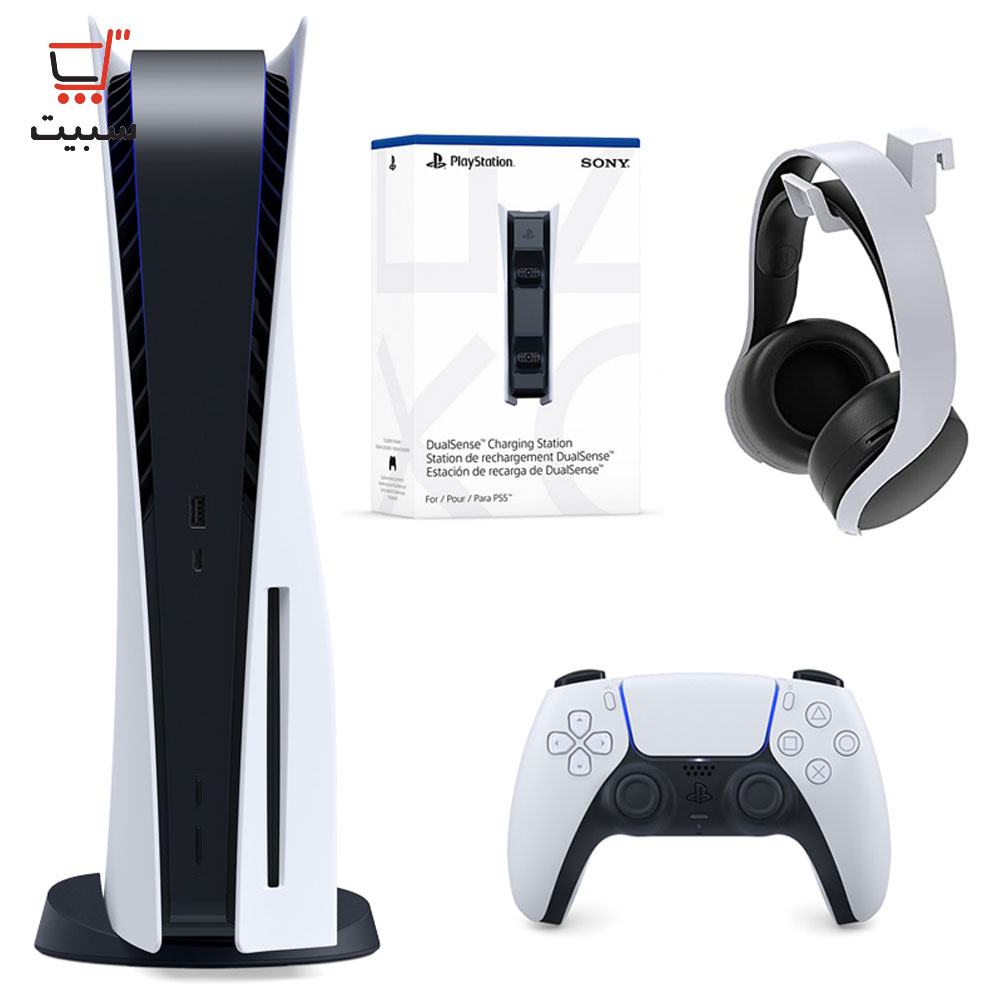 باندل کنسول بازی سونی مدل PlayStation 5 Standard اروپا|پایه شارژر|هدست PS5   گارانتی 18 ماهه!