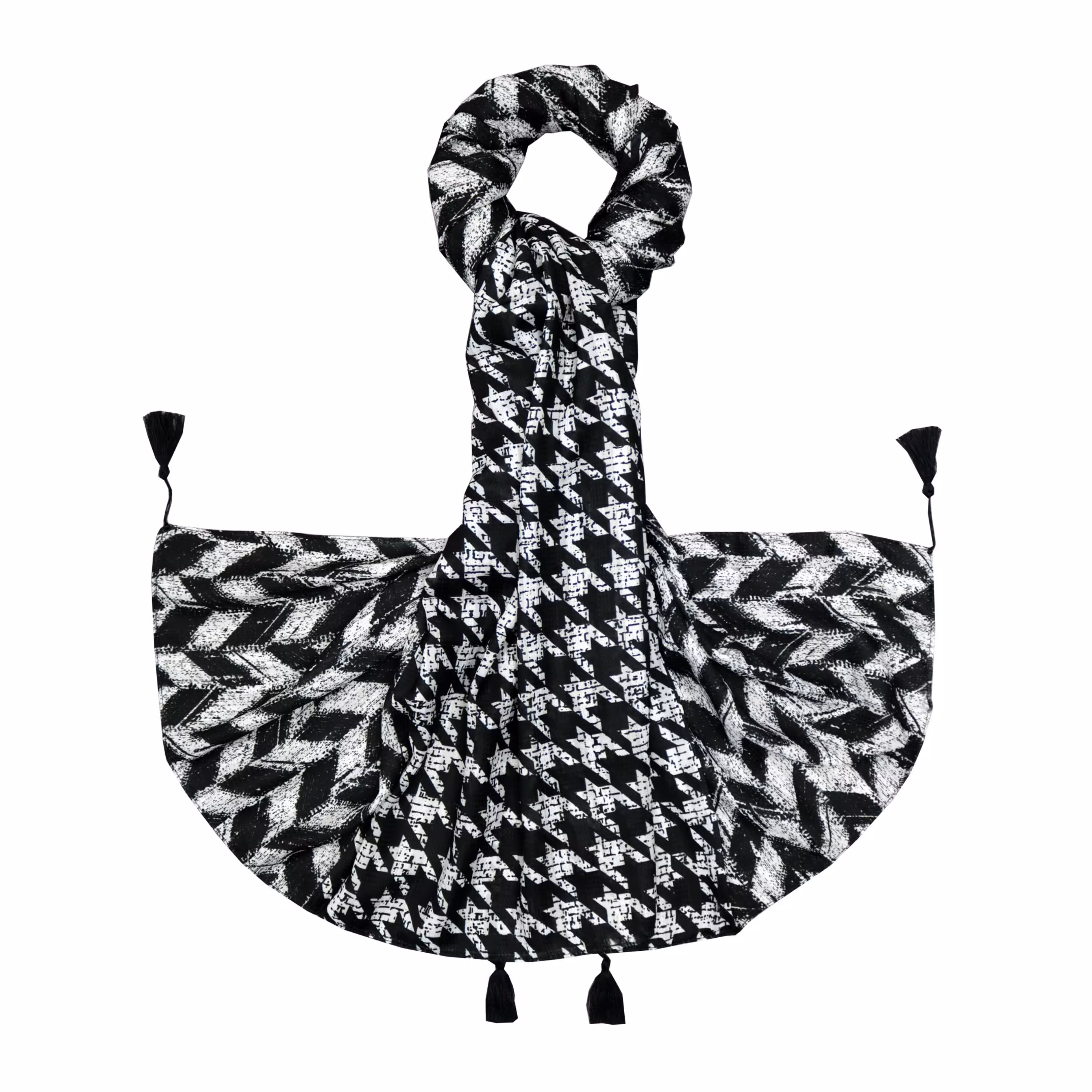 شال نخ ابریشم چهار فصل منگوله دار کد SH00061