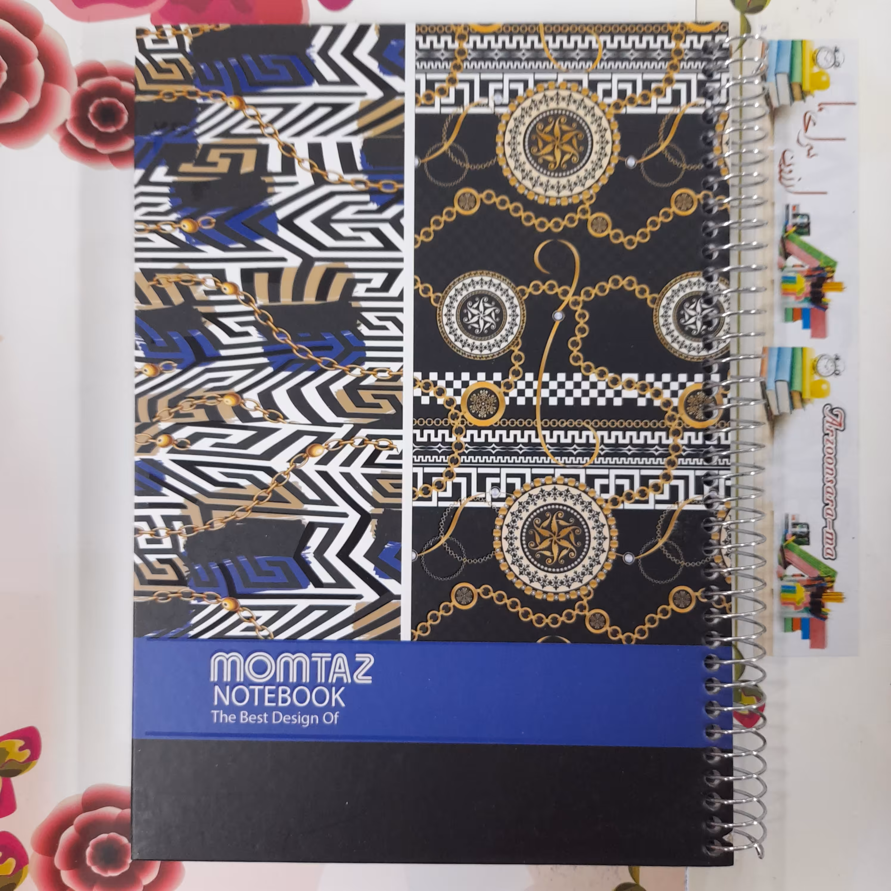 دفتر 100 برگ جلد سخت فنری طرح 2