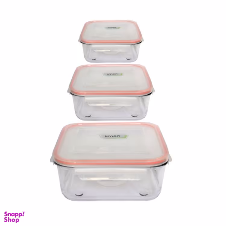 ظرف نگهدارنده لیمون (Limon) مدل مربع مجموعه 3 عددی