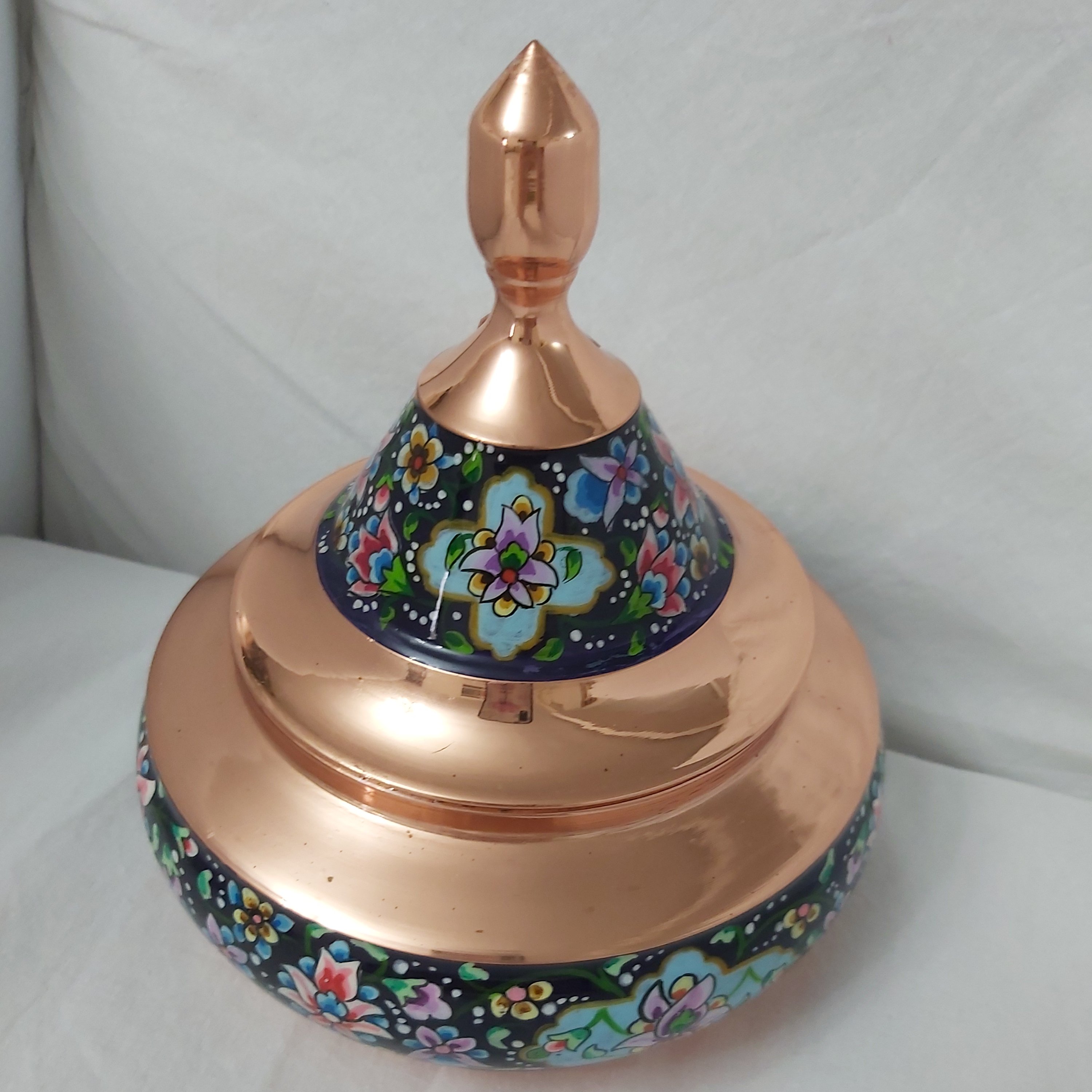 قندان یا گزخوری مس پرداز مدل خمره ای